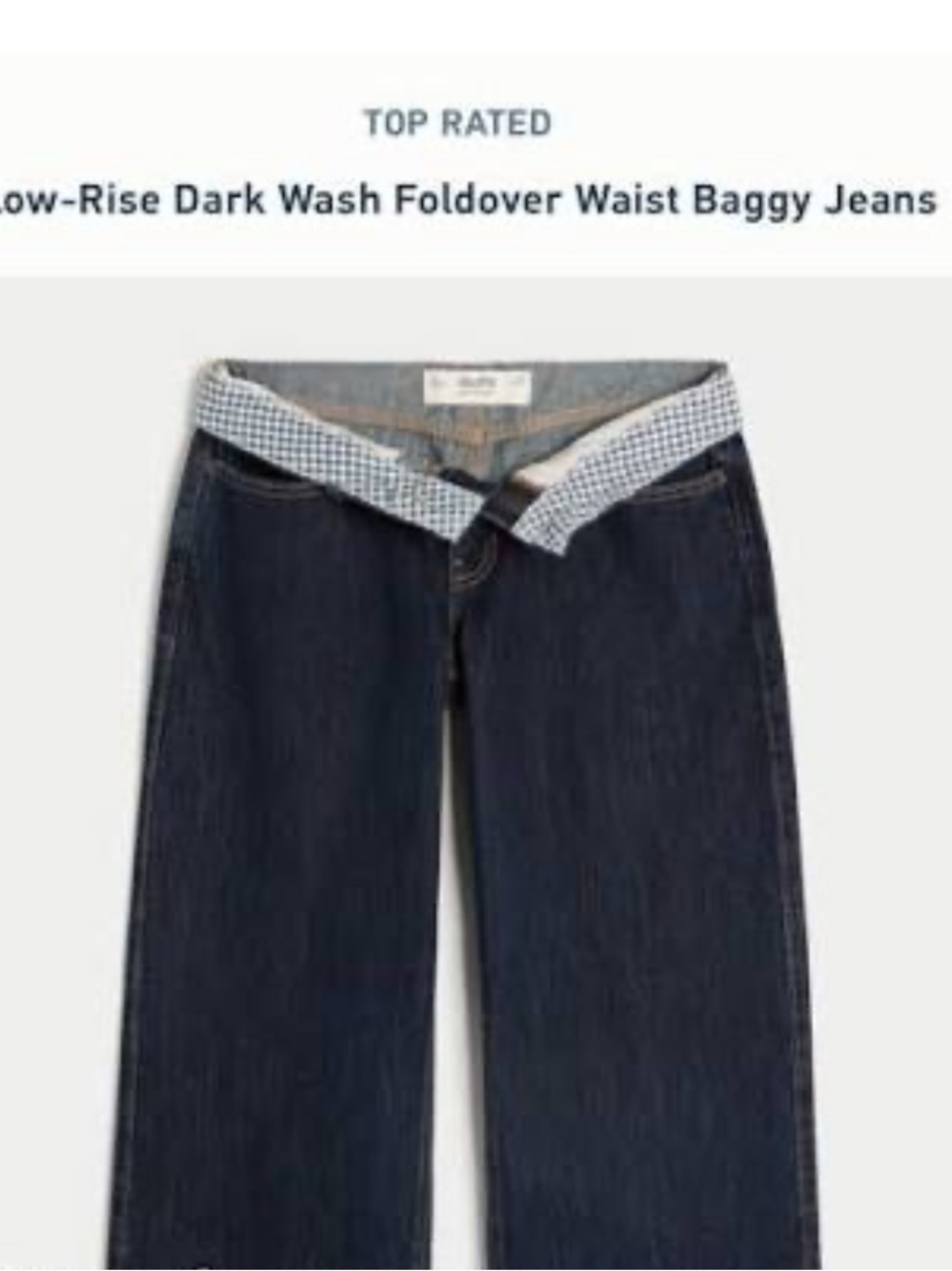 Hollister low rise dark wash foldover waist baggy jeans
